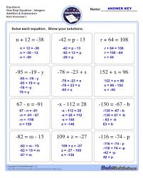 One Step Equations