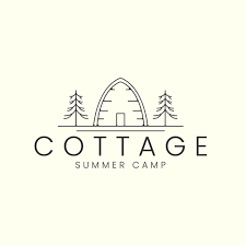 Linear Cottage Style Logo Vector