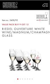 Bnib Riedel Ouverture White Wine Magnum