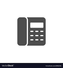Landline Phone Icon And Contact Symbol