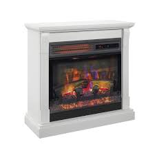 Twin Star Home 23 63 In Freestanding Wall Mantel Electric Fireplace In White