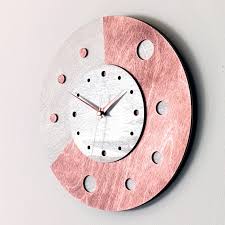 Wooden Wall Clock Copper White Large