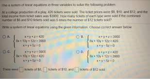Solved Use A System Of Linear Equations