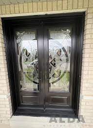 Black Front Doors With Decorative Glass