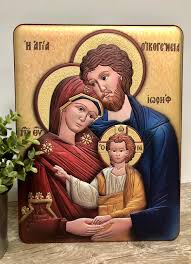 Holy Family 13 Orthodox Icon With Wood