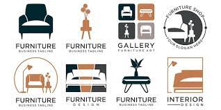Modern Furniture Icon Set Logo Trendy