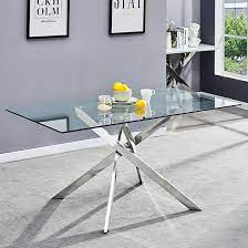Daytona Large Clear Glass Dining Table