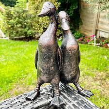 Black Duck Garden Statue Distressed