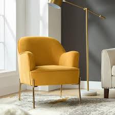 Nora Modern Mustard Velvet Accent Chair