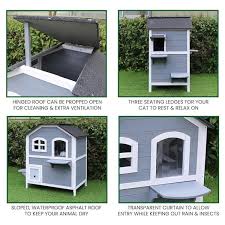 Hanover Outdoor Cat House With 2 Levels