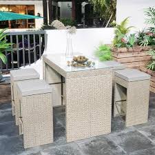 Wicker Rattan Outdoor Dining Table Set