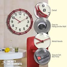 Infinity Instruments Skipper 16 Wall Clock Red