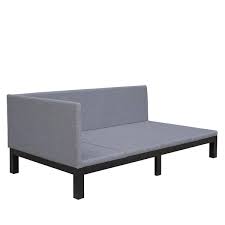 40 4 In W Gray Linen Fabric Wooden Twin Size Sofa Bed Frame With Backrest And Single Armrest