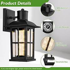 2 Pack Led Outdoor Wall Sconce Black