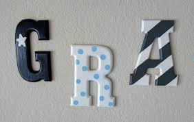 Baby Boy Diy Painted Wooden Letters