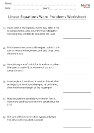 Linear Equations Word Problems