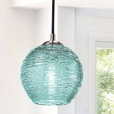Spun Glass Globe Pendant Light By