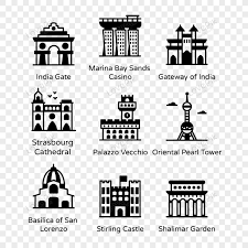 Solid Icons Of Landmark Buildings Pack