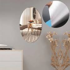 White Wall Mounted Mirror Sticker With
