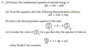 Fundamental Equation Of Internal Energy