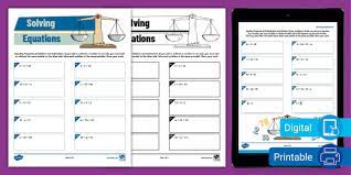 Solving One Step Equations Worksheets