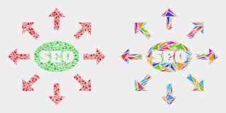 Seo Distribution Arrows Collage Icon Of