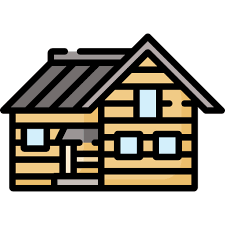 Wooden House Special Lineal Color Icon