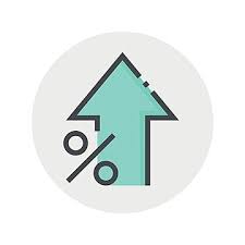 Flat Style Growth Profit Icon With