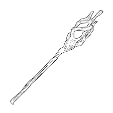 Wooden Staff Magical Stick Doodle