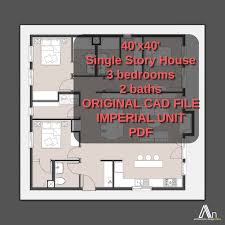 40 X40 House Floor Plan I 3 Bedroom 2