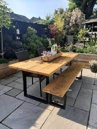 Rustic Outdoor Dining Table And Bench