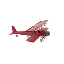 Metal Red Airplane Wall Decor