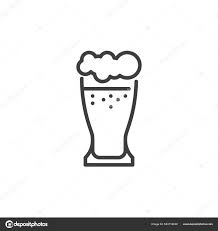 Beer Glass Line Icon Stock Vector By