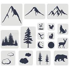 Mountain Forest Animals Stencil