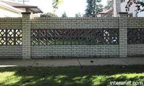 Brick Fence With Decorative Concrete