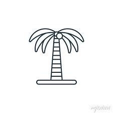 Coconut Tree Icon Thin Linear Coconut