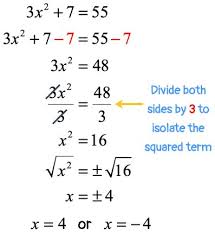Solving Quadratic Equations With Square
