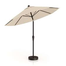 Round Beige Sunshade Umbrella 3d