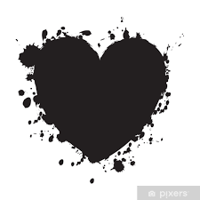 Shower Curtain Grunge Heart Cartoon