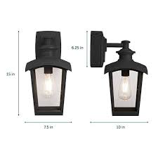Home Luminaire 31703 Spence 1 Light Outdoor Wall Lantern With Seeded Glass And Built In Gfci S Black