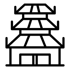 Traditional Korean Pagoda Icon Outline