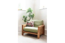 Single Seater Oak Wood Sofa Bed Futon