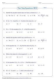 Two Step Equations Algebra Equations