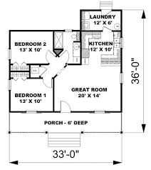 Country House Plan 2 Bedrms 1 Baths