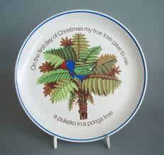 Plate Pukeko In A Ponga Tree Record