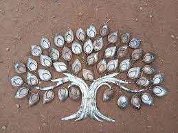 Silver Color Coated Tree Iron Wall
