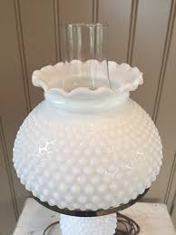Milk Glass And Brass Hobnail Lamp