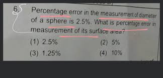 Percentage Error In The Measurement Or