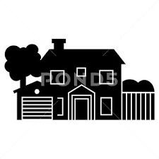 Farm House Silhouette Isolated Icon