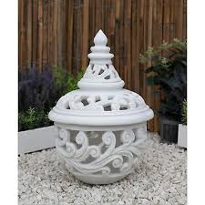 Dinova Garden Lantern White Polymarble
